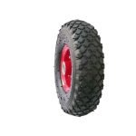 RODA PNEU 300 - 4 C/ ROLAMENTOS 20MM (JANTE METALICA)